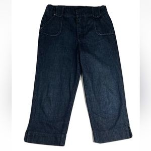 St. John Sports Women's Capri Size 6 Blue Medium Wash Patch Pockets Split Hem